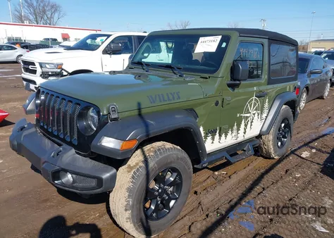 2021 Jeep Wrangler Willys 4X4 z USA, uszkodzony, nr VIN 1C4GJXAG7MW762020